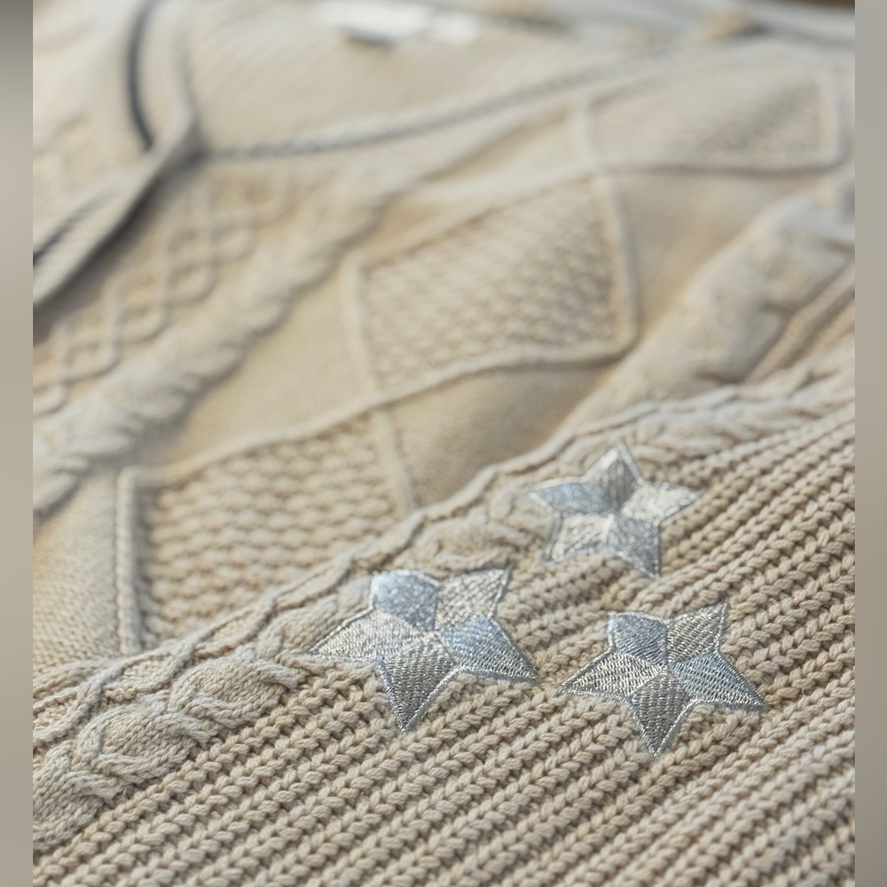 Altar'd State Folklore Inspired Cardigan Cream Star Elbow Patches Size Large - Picture 3 of 5